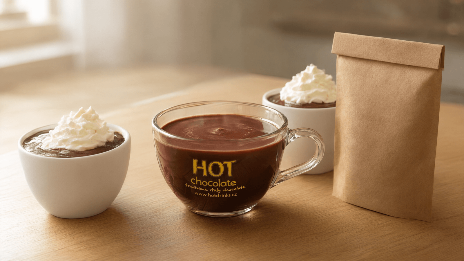Horká čokoláda se šlehačkou: hustá Gatuzo Chocolate pro 2 porce